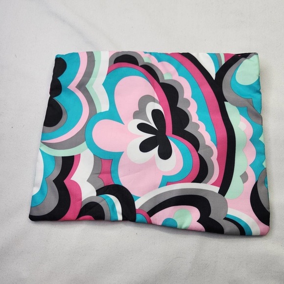 Lesportsac Cosmetic Pouch Bag Zipper Closure Blue Pink Floral Patern Makeup - Picture 2 of 3